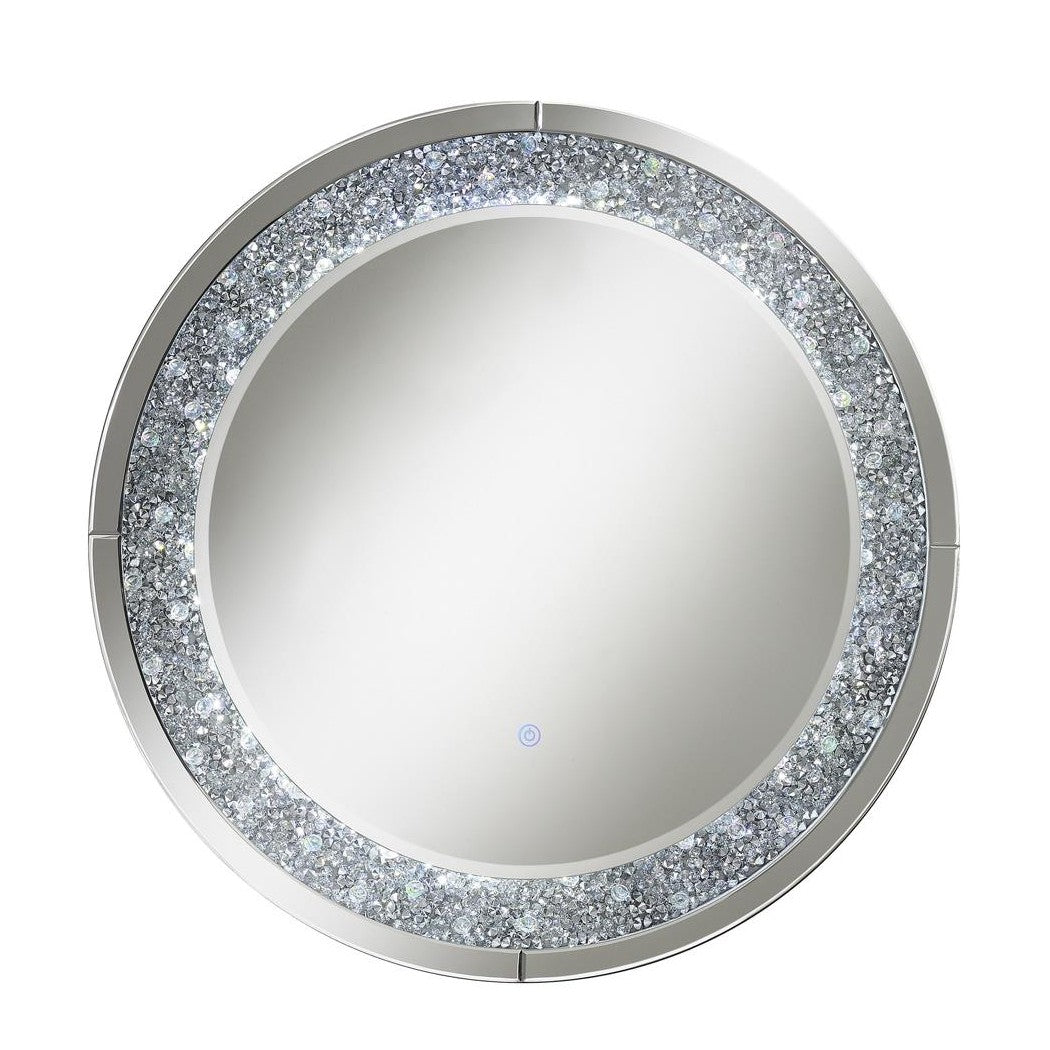 Lixue Round Wall Mirror with LED Lighting Silver 961428