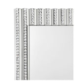 Aideen Rectangular Wall Mirror with Vertical Stripes of Faux Crystals 961614