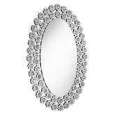 Colleen Oval Wall Mirror with Faux Crystal Blossoms 961615