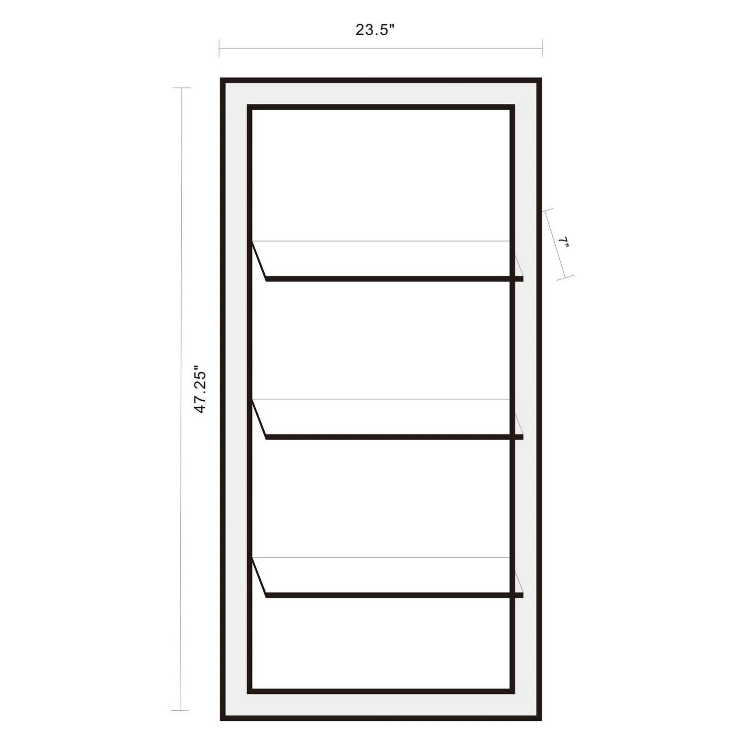 Oriel 3-Shelf Rectangle Wall Mirror 961631