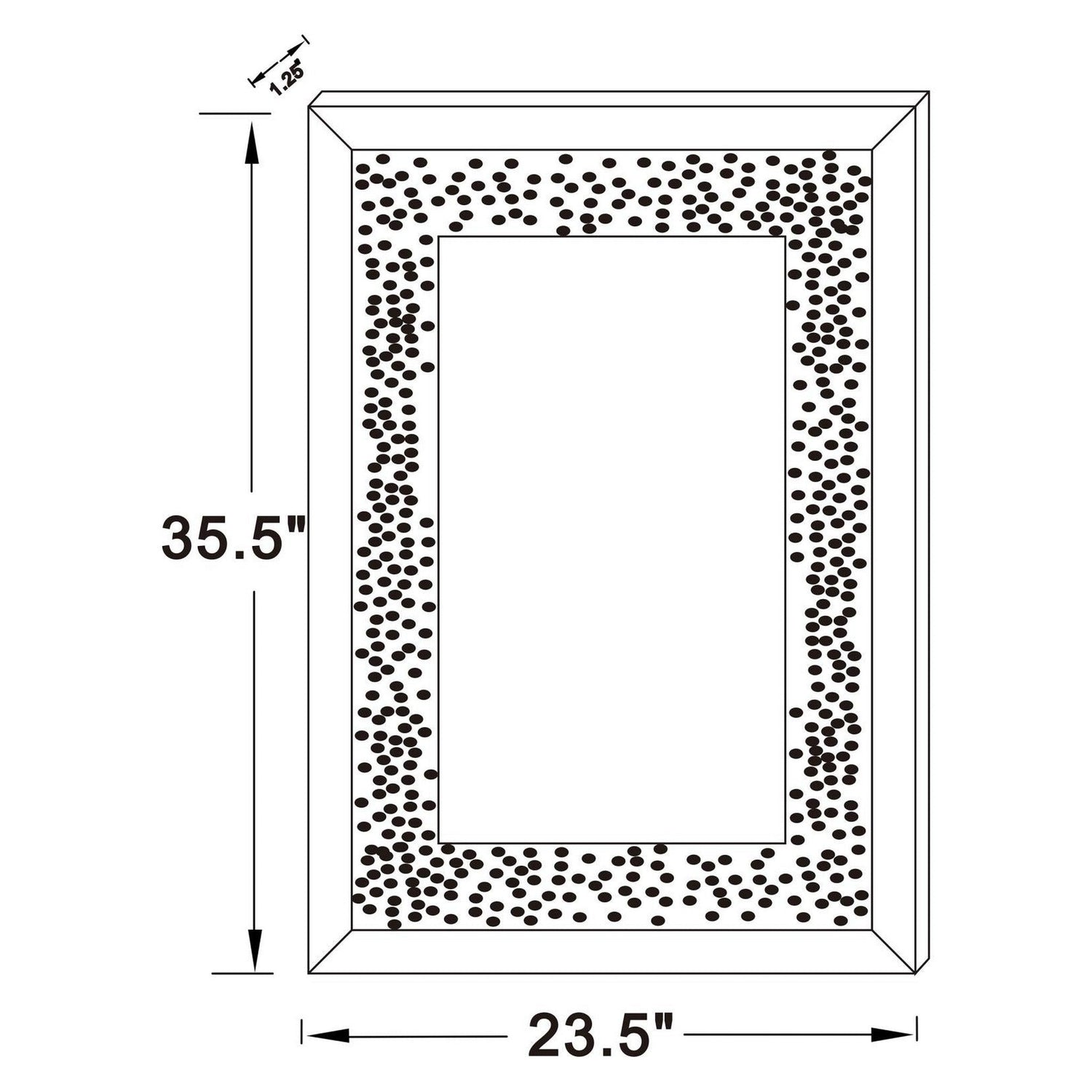 Valerie Crystal Inlay Rectangle Wall Mirror 961635