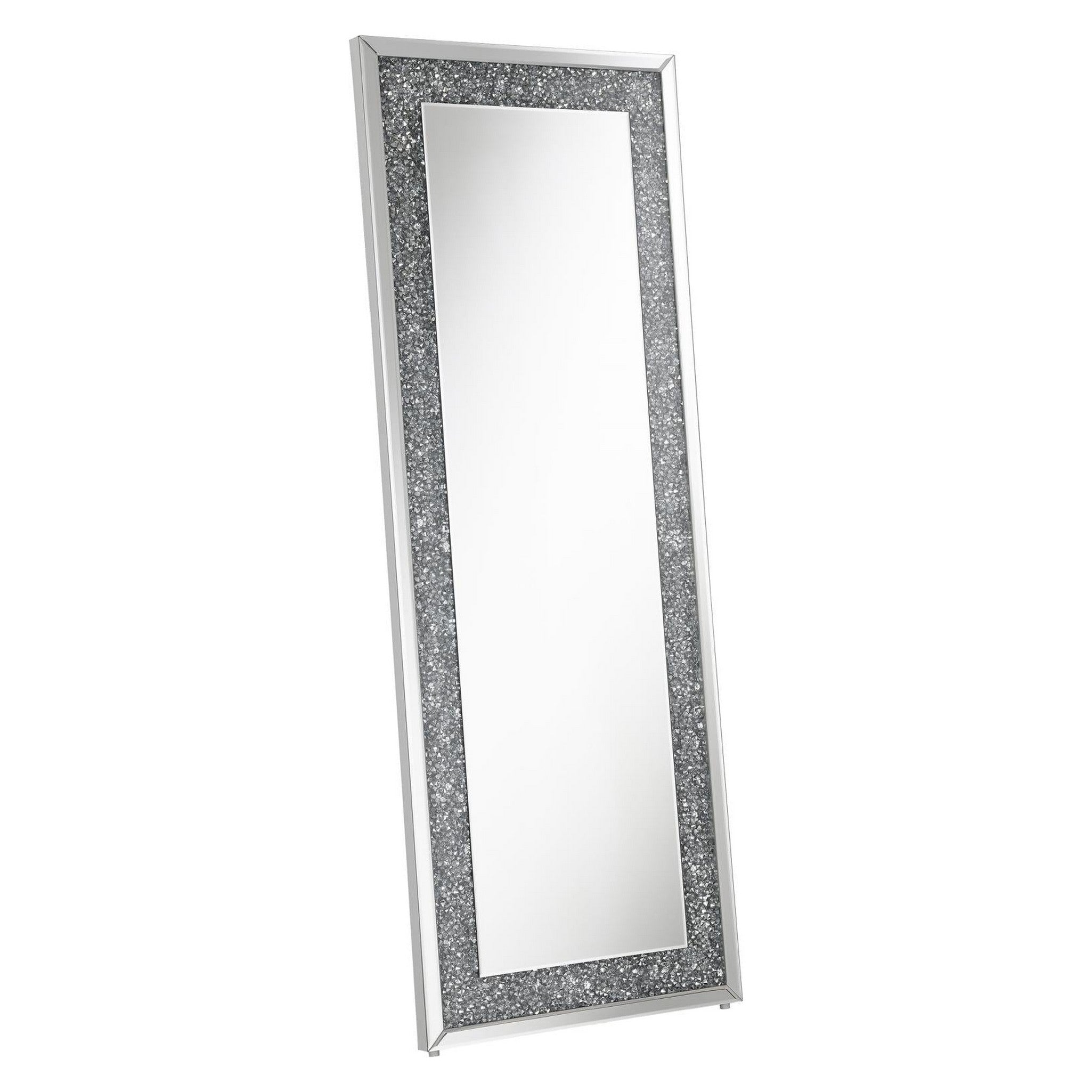 Sylvia Crystal Inlay Rectangle Floor Mirror 961636