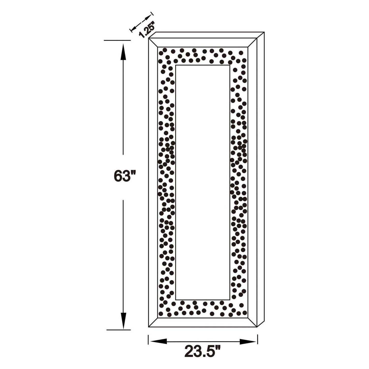 Sylvia Crystal Inlay Rectangle Floor Mirror 961636