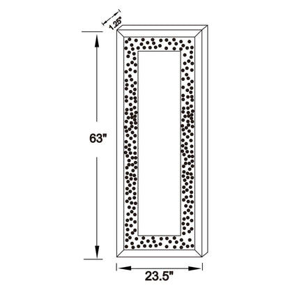 Sylvia Crystal Inlay Rectangle Floor Mirror 961636