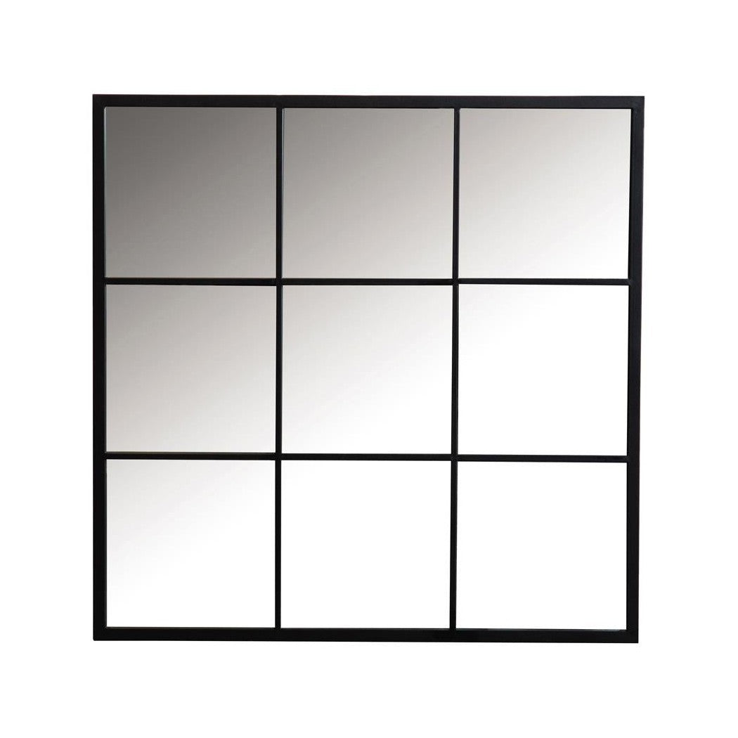 Quetzal Square Window Pane Wall Mirror Black 962894