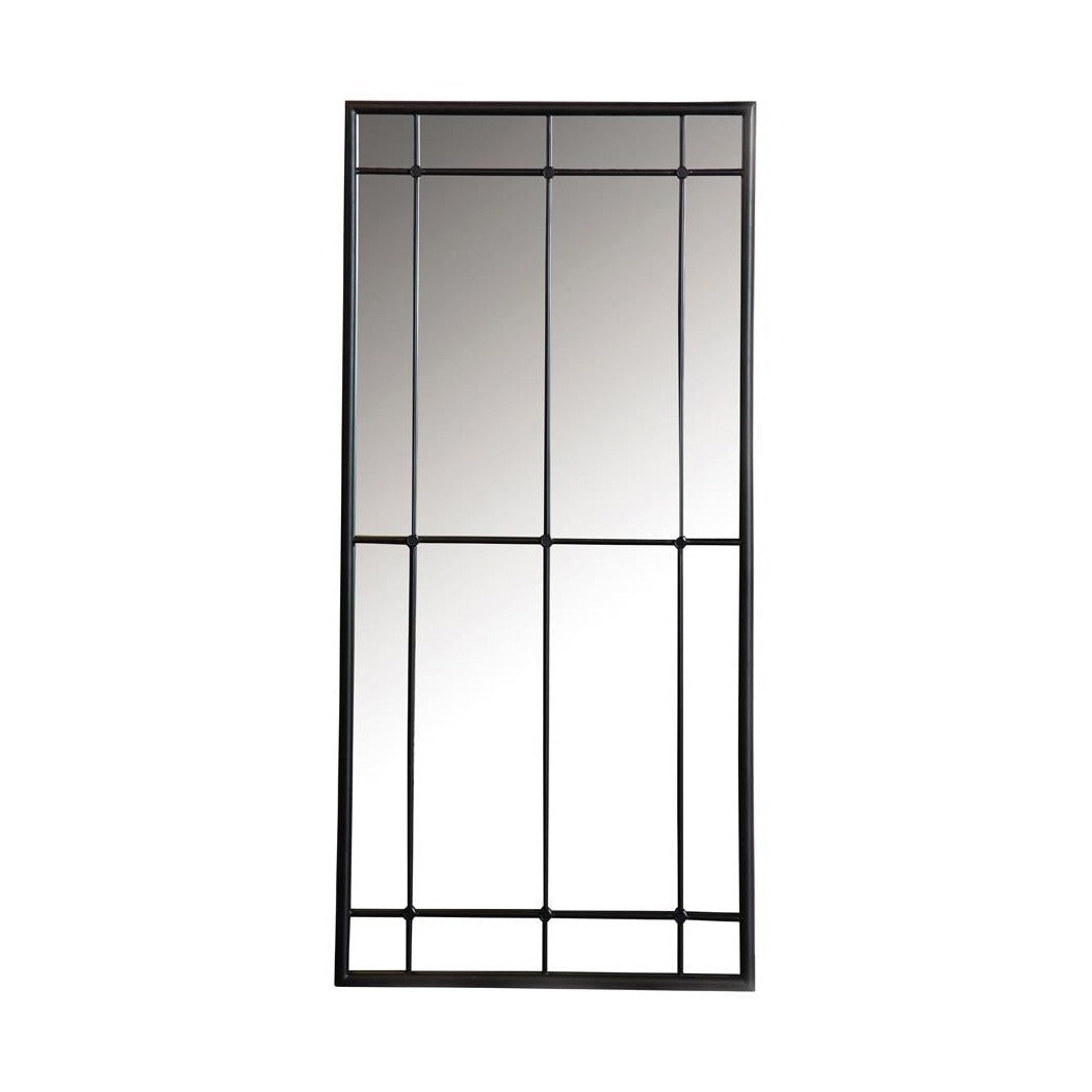 Annetta Rectangular Window Pane Wall Mirror Black 962913