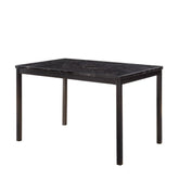 DINING TABLE, FAUX MARBLE TOP, BLACK 2601BK-48