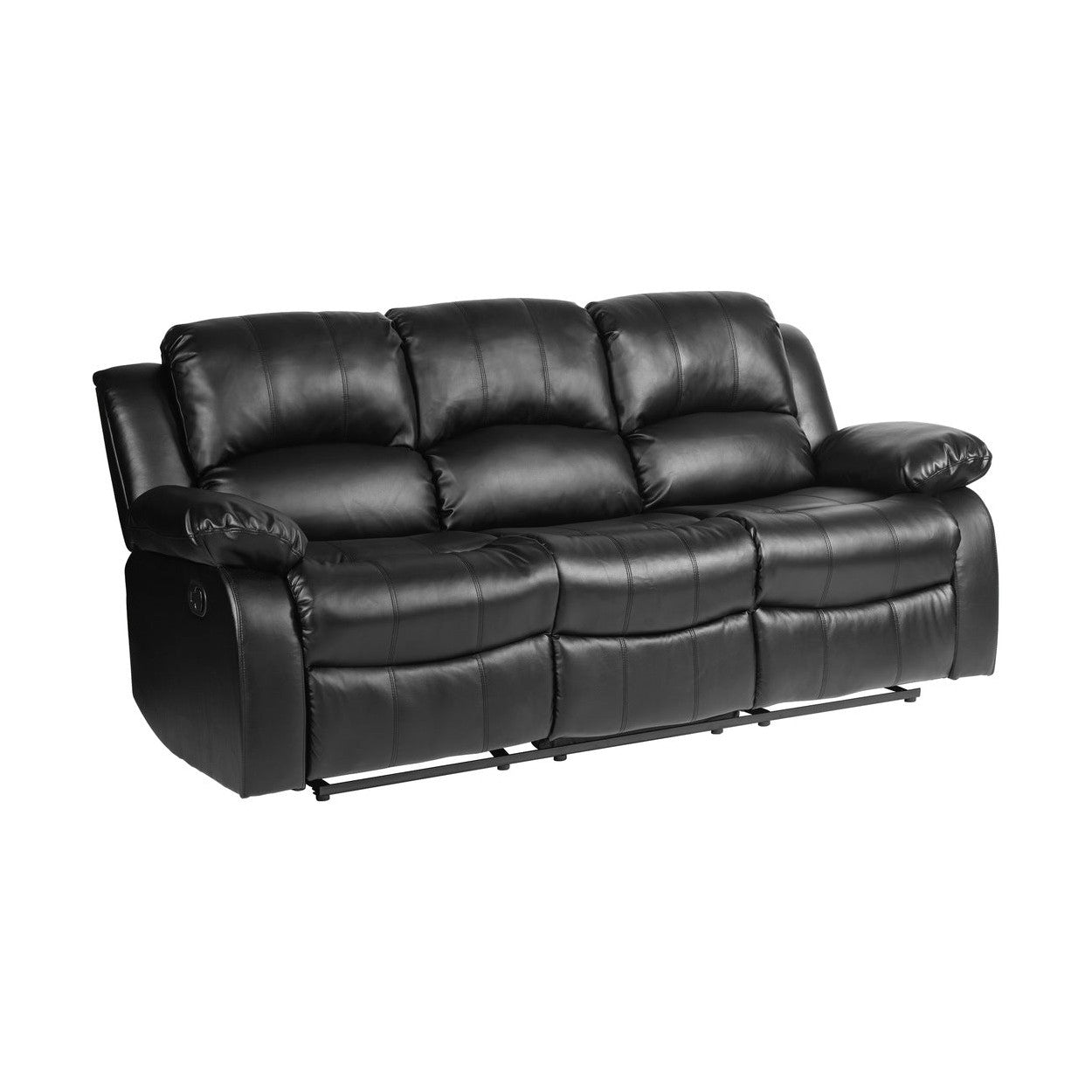 DOUBLE RECLINING SOFA, BLACK BONDED LEATHER MATCH 9700BLK-3