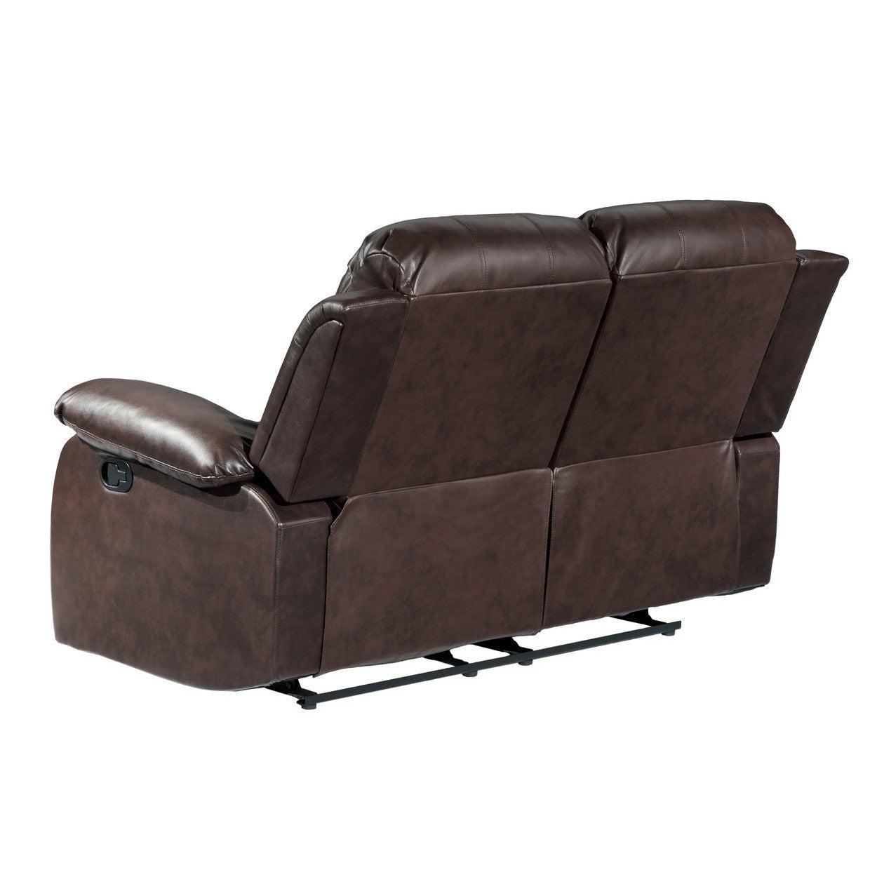 DOUBLE RECLINING LOVE SEAT, BROWN BONDED LEATHER MATCH 9700BRW-2