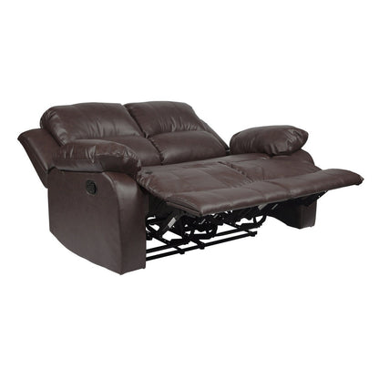 DOUBLE RECLINING LOVE SEAT, BROWN BONDED LEATHER MATCH 9700BRW-2