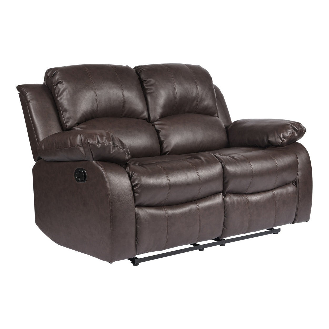 DOUBLE RECLINING LOVE SEAT, BROWN BONDED LEATHER MATCH 9700BRW-2