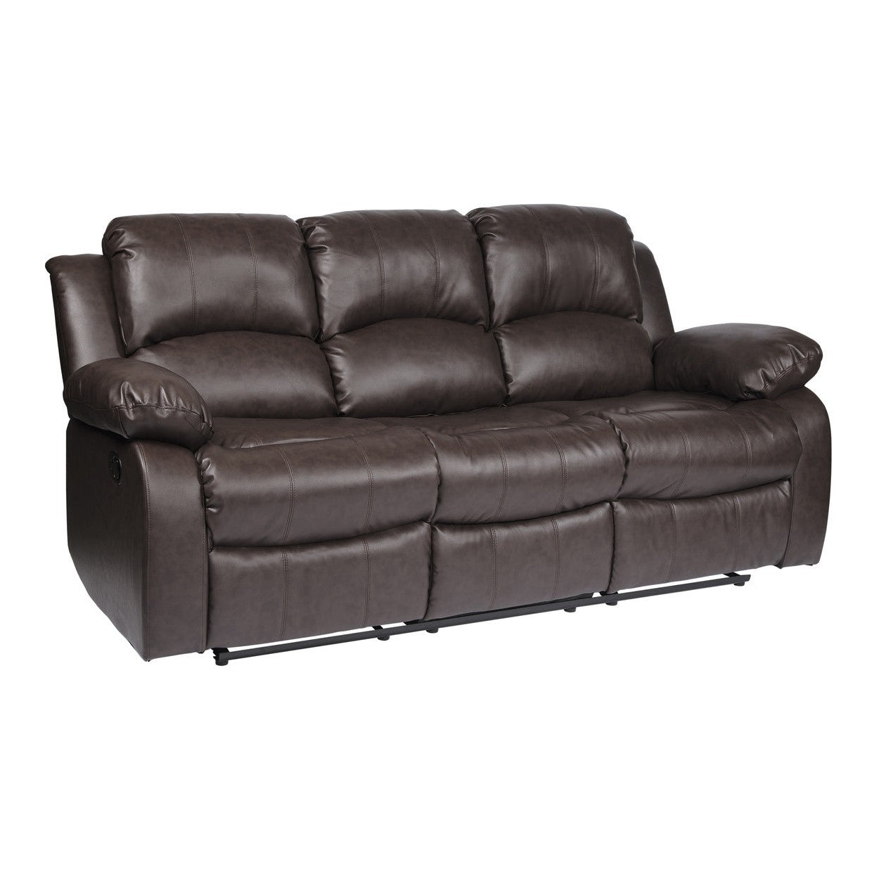 DOUBLE RECLINING SOFA, BROWN BONDED LEATHER MATCH 9700BRW-3