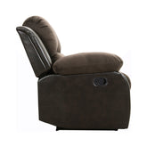 RECLINER CHAIR, CHOCOLATE TEXTURED PLUSH MICROFIBER AND DARK BROWN PU 9700FCP-1