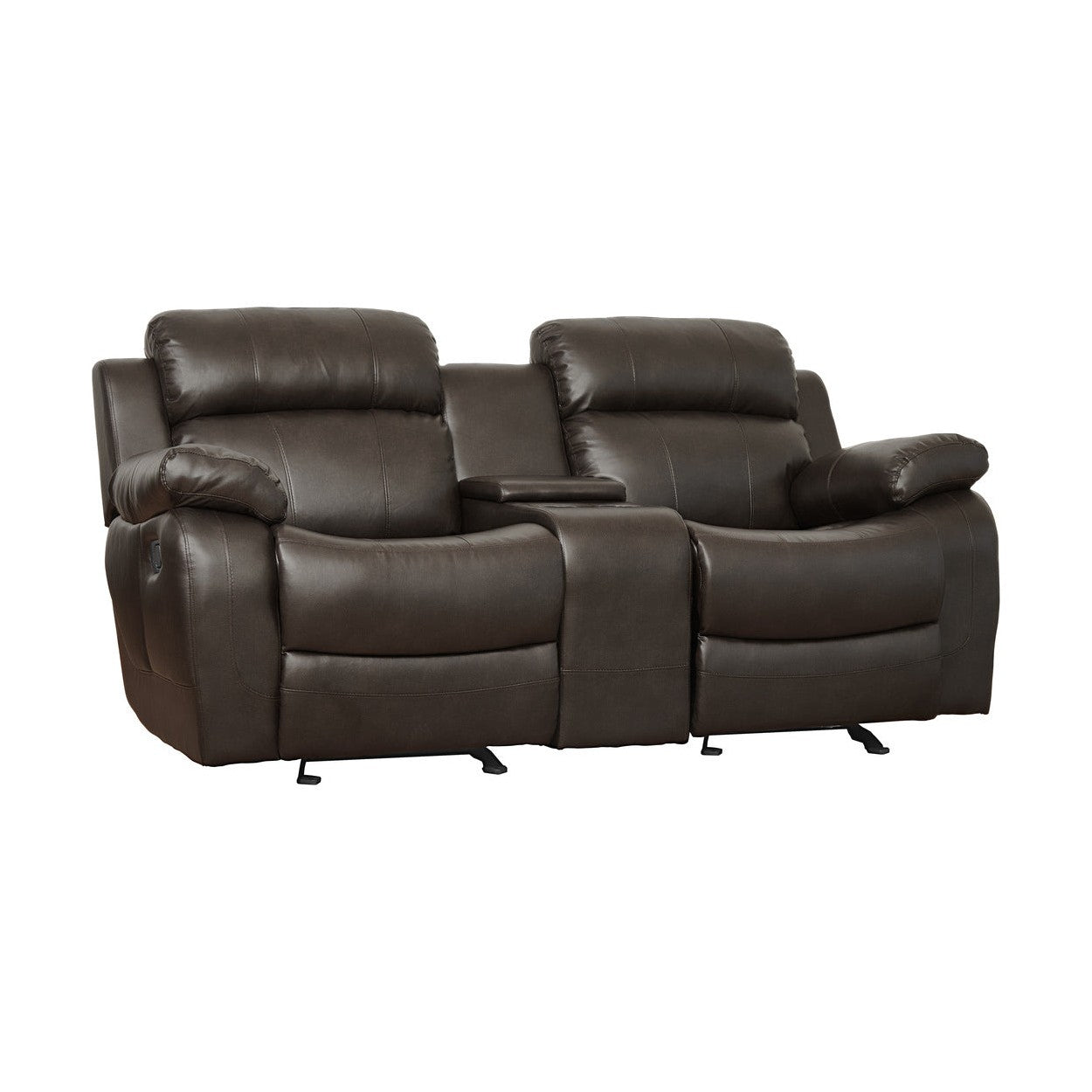 DOUBLE GLIDER RECLINING LOVE SEAT W/ CNTR CONSOLE 9724BRW-2