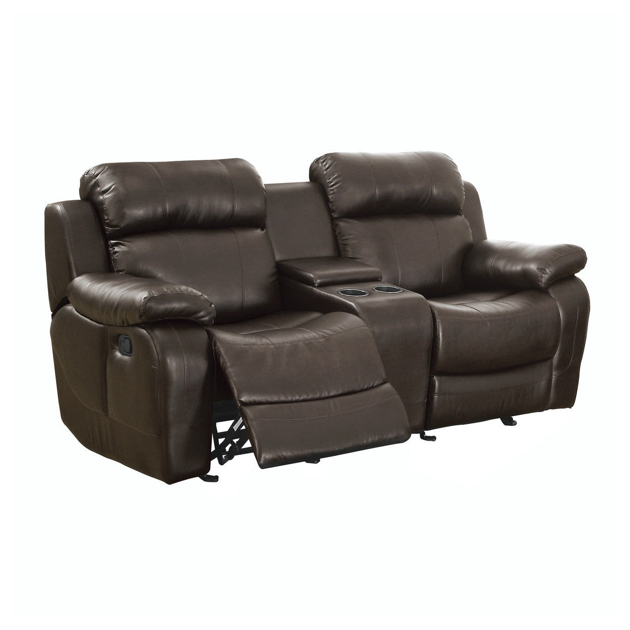 DOUBLE GLIDER RECLINING LOVE SEAT W/ CNTR CONSOLE 9724BRW-2