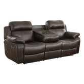 DOUBLE RECLINING SOFA W/ CNTR DROP-DOWN CUP-HLDR 9724BRW-3