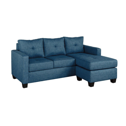 REVERSIBLE SOFA CHAISE, BLUE LINEN-LIKE FABRIC 9789BU-3LC