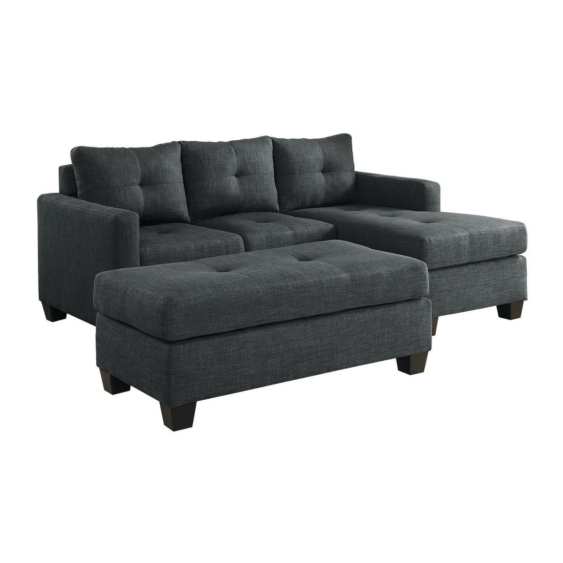 (2)2-Piece Reversible Sofa Chaise with Ottoman 9789DG*2OT