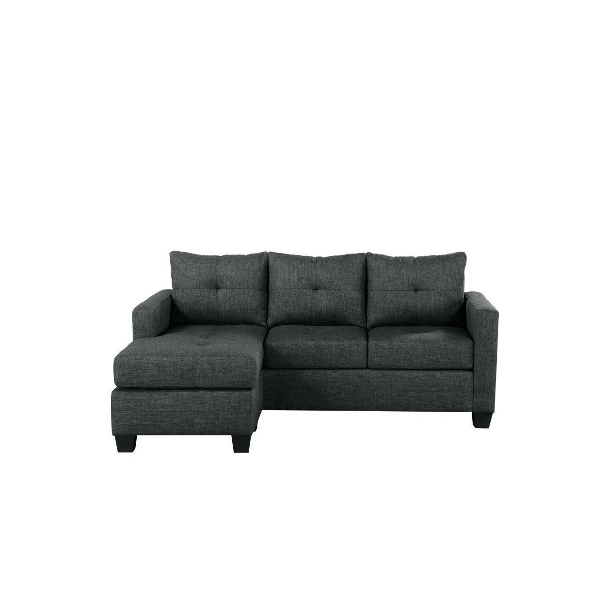 REVERSIBLE SOFA CHAISE, DARK GRAY LINEN-LIKE FABRIC 9789DG-3LC