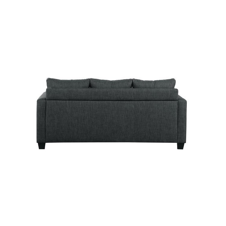 REVERSIBLE SOFA CHAISE, DARK GRAY LINEN-LIKE FABRIC 9789DG-3LC