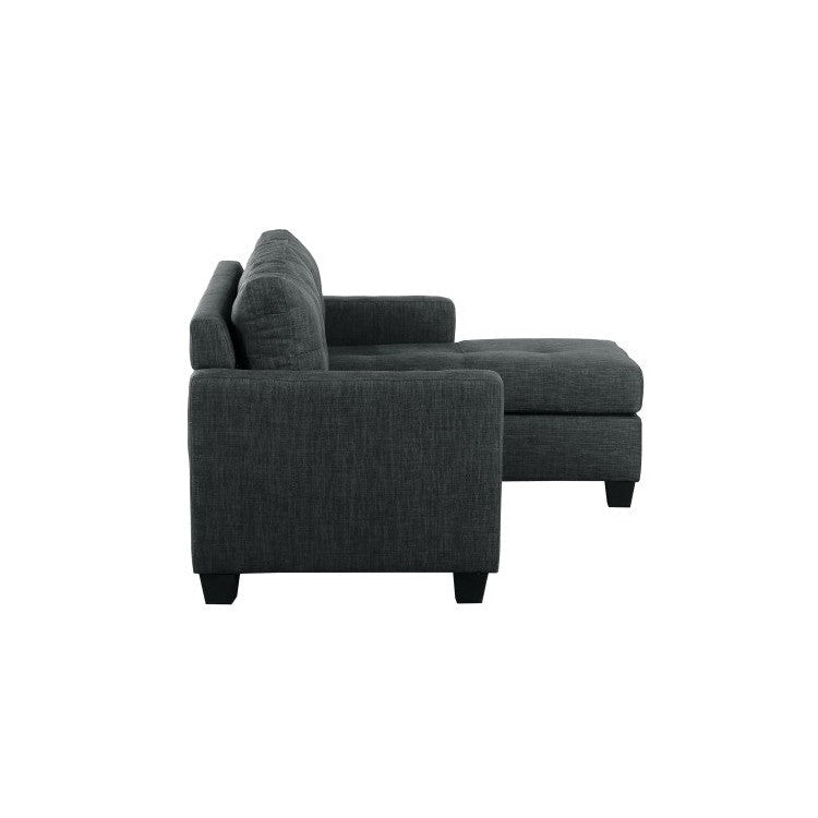 REVERSIBLE SOFA CHAISE, DARK GRAY LINEN-LIKE FABRIC 9789DG-3LC