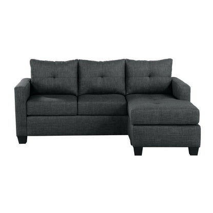 REVERSIBLE SOFA CHAISE, DARK GRAY LINEN-LIKE FABRIC 9789DG-3LC