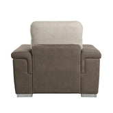 CHAIR W/ PULL-OUT OTTOMAN, TWO TONE 100% POLYESTER 9808-1