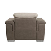 CHAIR W/ PULL-OUT OTTOMAN, TWO TONE 100% POLYESTER 9808-1