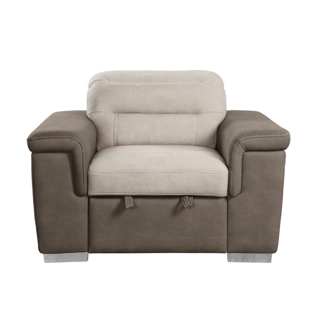 CHAIR W/ PULL-OUT OTTOMAN, TWO TONE 100% POLYESTER 9808-1