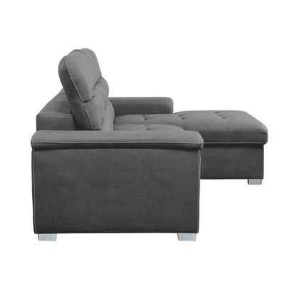 (2)2-Piece Sectional with Pull-out Bed and Hidden Storage 9808SGY*SC