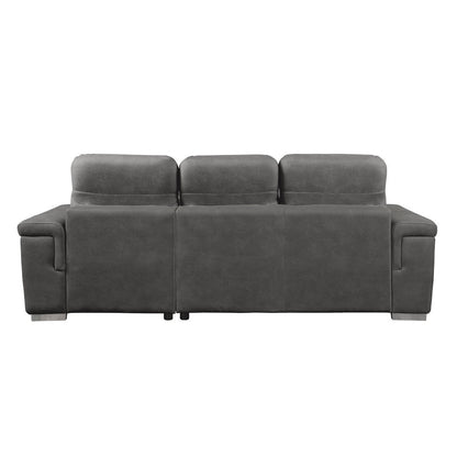 (2)2-Piece Sectional with Pull-out Bed and Hidden Storage 9808SGY*SC