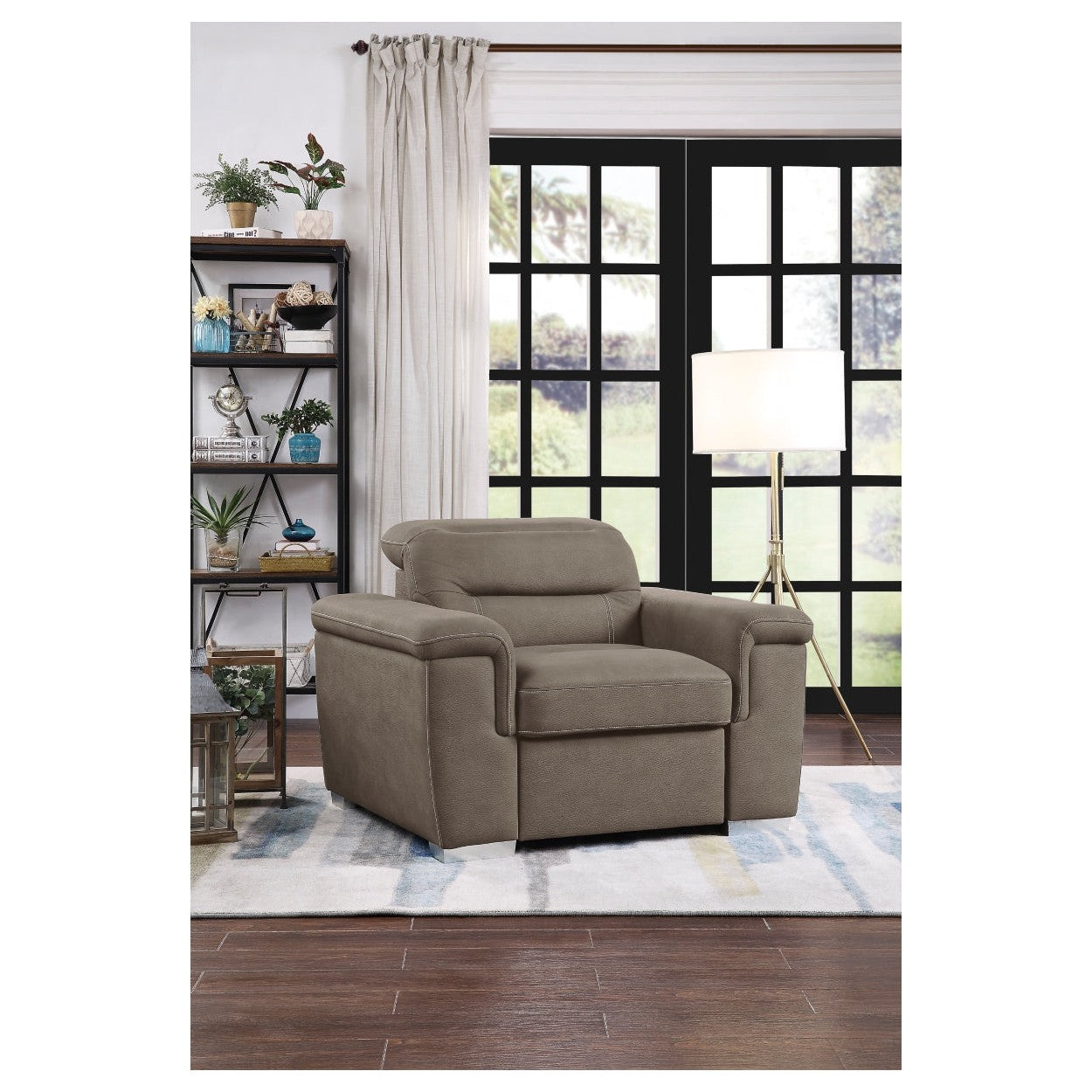 Chair with Pull-out Ottoman 9808STP-1