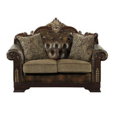 (2) LOVE SEAT, 2 PILLOWS, BROWN CHENILLE & P/U 9815-2*