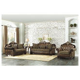 (2) SOFA, 2 PILLOWS, 1 KIDNEY PILLOW, BROWN CHENILLE & P/U 9815-3*