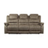 DOUBLE RECLINING SOFA WITH DROP DOWN CUP HOLDERS & RECEPTACLES, BROWN 100% POLYESTER 9848BR-3