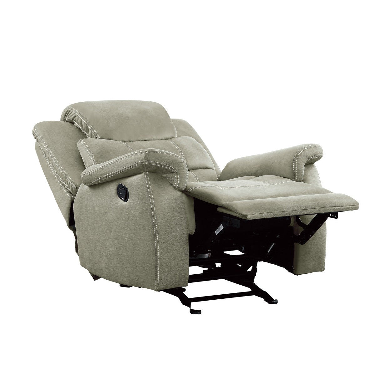 GLIDER RECLINING CHAIR, LIGHT GRAY 100% POLYESTER 9848GY-1