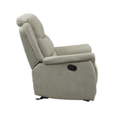 GLIDER RECLINING CHAIR, LIGHT GRAY 100% POLYESTER 9848GY-1