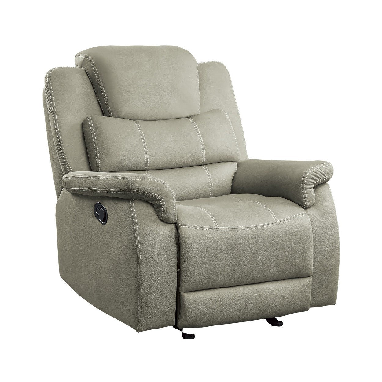 GLIDER RECLINING CHAIR, LIGHT GRAY 100% POLYESTER 9848GY-1