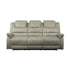 POWER DOUBLE RECLINING SOFA WITH POWER HEADRESTS, DROP DOWN CUP HOLDERS, RECEPTACLES & USB PORTS, GRAY 100% POLYESTER 9848GY-3PWH