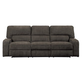 POWER DOUBLE RECLINING SOFA WITH POWER HEADRESTS & USB PORTS, CHOCOLATE 100% POLYESTER 9849CH-3PWH