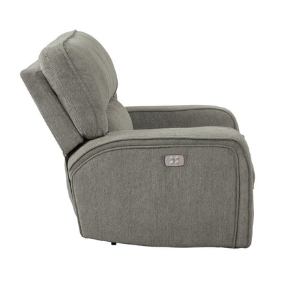 POWER RECLINING CHAIR WITH POWER HEADREST &amp; USB PORT, MOCHA 100% POLYESTER 9849MC-1PWH