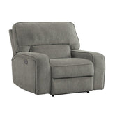 POWER RECLINING CHAIR WITH POWER HEADREST & USB PORT, MOCHA 100% POLYESTER 9849MC-1PWH