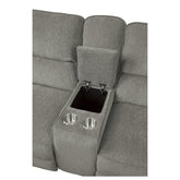 DOUBLE RECLINING LOVE SEAT WITH CENTER CONSOLE, MOCHA 100% POLYESTER 9849MC-2