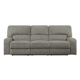 POWER DOUBLE RECLINING SOFA WITH POWER HEADRESTS & USB PORTS, MOCHA 100% POLYESTER 9849MC-3PWH