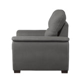 CHAIR W/ PULL-OUT OTTOMAN, GRAY 100% POLYETSER 9858GY-1