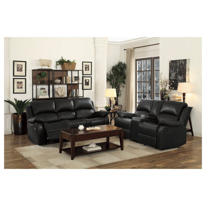 D. RCLNR SOFA W/ DROP DOWN CUP HOLDERS 9928BLK-3