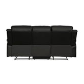 D. RCLNR SOFA W/ DROP DOWN CUP HOLDERS 9928BLK-3