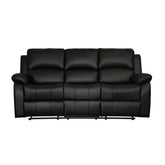 D. RCLNR SOFA W/ DROP DOWN CUP HOLDERS 9928BLK-3