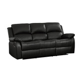 D. RCLNR SOFA W/ DROP DOWN CUP HOLDERS 9928BLK-3