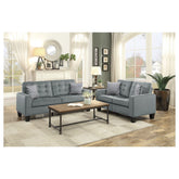 SOFA, 2 PILLOWS, GRAY 100% POLYESTER 9957GY-3